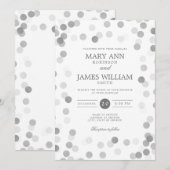 Eenvoudig moderne Confetti met een zilveren bruilo Kaart (Voorkant / Achterkant)