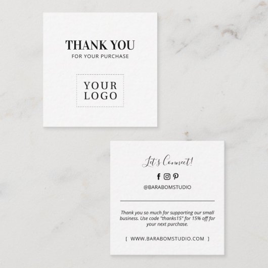 Eenvoudig Moderne Dank u Visitekaartjes (Voorkant / Achterkant)