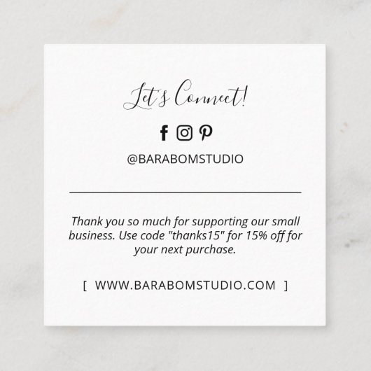 Eenvoudig Moderne Dank u Visitekaartjes (Achterkant)