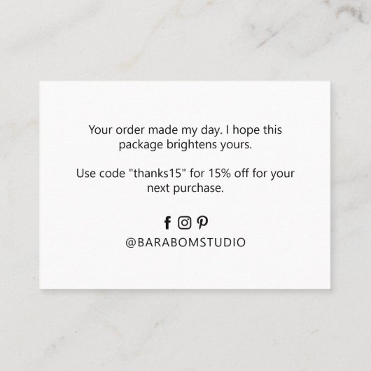 Eenvoudig Moderne Dank u Visitekaartjes (Achterkant)