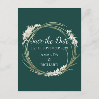 Eenvoudig Moderne Elegante Smaragdgroene Save the  Briefkaart