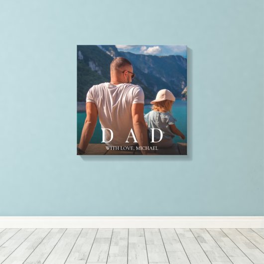 Eenvoudig Moderne Foto Papa Familie Minimalistisch Canvas Afdruk (Insitu (Houten vloer))
