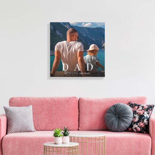 Eenvoudig Moderne Foto Papa Familie Minimalistisch Canvas Afdruk (Insitu (Woonkamer))