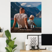 Eenvoudig Moderne Foto Papa Familie Minimalistisch Poster (Thuiskantoor)
