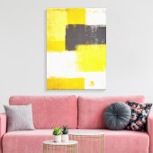 "Eenvoudig moderne" grijze en gele Abstracte kunst Canvas Afdruk (Insitu (Woonkamer))