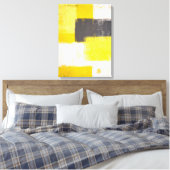 "Eenvoudig moderne" grijze en gele Abstracte kunst Canvas Afdruk (Insitu (Slaapkamer))