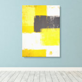 "Eenvoudig moderne" grijze en gele Abstracte kunst Canvas Afdruk (Insitu (Houten vloer))