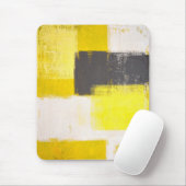 "Eenvoudig moderne" grijze en gele Abstracte Mouse Muismat (Met muis)