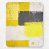 "Eenvoudig moderne" grijze en gele Abstracte Mouse Muismat (Voorkant)