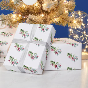 Eenvoudig moderne kerst botanicals vakantie cadeaupapier