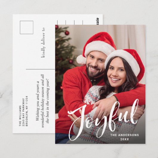 Eenvoudig Moderne kerstfeestdag met fotografie Briefkaart (Voorkant / Achterkant)