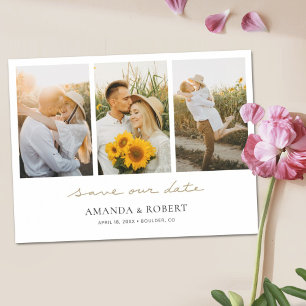 Eenvoudig Moderne multi-fotocollage slaat de datum Magnetische Uitnodiging