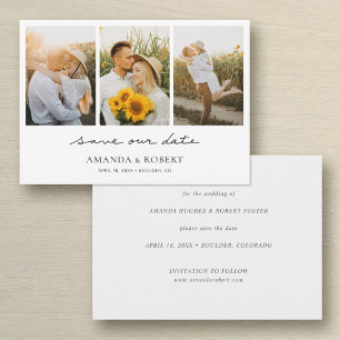 Eenvoudig Moderne multi-fotocollage slaat de datum Save The Date