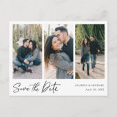 Eenvoudig Moderne multi-fotocollage slaat de datum Uitnodiging Briefkaart (Voorkant)