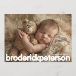 Eenvoudig Moderne Nieuwe Geboortefoto Pasgeborene Aankondiging
