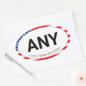 Eenvoudig moderne patriottische Amerikaanse vlag A Ovale Sticker (Envelop)