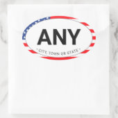 Eenvoudig moderne patriottische Amerikaanse vlag A Ovale Sticker (Tas)