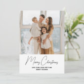 Eenvoudig Moderne Prettig Kerst Script Verticaal Feestdagenkaart (Staand voorkant)
