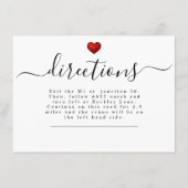 Eenvoudig moderne Rode Heart Weddenschap Informatiekaartje (Achterkant)