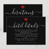 Eenvoudig moderne Rode Heart Weddenschap Informatiekaartje (Voorkant / Achterkant)