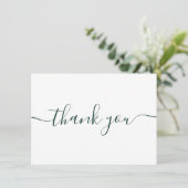 Eenvoudig Moderne Smaragdgroene Bourgondiër Schrif Bedankkaart (Staand voorkant)