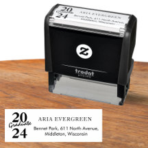 Eenvoudig moderne stijlvolle afstudeeradreslabel