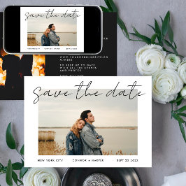 Eenvoudig Moderne Tekstrand Witte multi-foto Save The Date