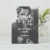 Eenvoudig moderne trouwfoto Save The Date (Staand voorkant)