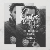 Eenvoudig moderne trouwfoto Save The Date (Voorkant / Achterkant)