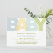 Eenvoudig Moderne uitnodiging tot Baby shower - Jo (Staand voorkant)