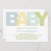 Eenvoudig Moderne uitnodiging tot Baby shower - Jo (Voorkant / Achterkant)