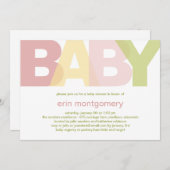 Eenvoudig moderne uitnodiging tot Baby shower - me (Voorkant / Achterkant)