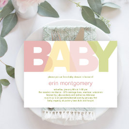 Eenvoudig moderne uitnodiging tot Baby shower - me