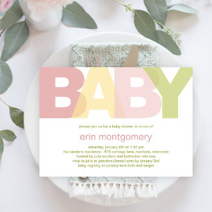Eenvoudig moderne uitnodiging tot Baby shower - me
