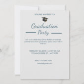 Eenvoudig Moderne Walvis Gedaan Wit Blauw Afstudee Kaart (Achterkant)