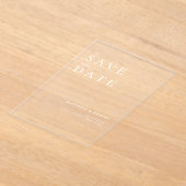 Eenvoudig Moderne Weddenschap Sparen de Datum Acryl Uitnodigingen (Laagn)