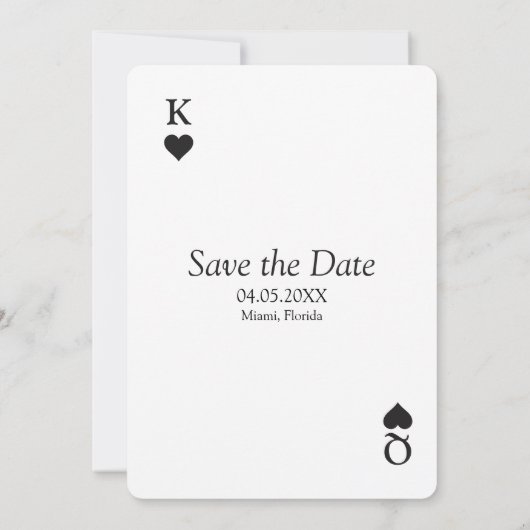 Eenvoudig Moderne Weddenschap Sparen de Datum Kaart (Achterkant)