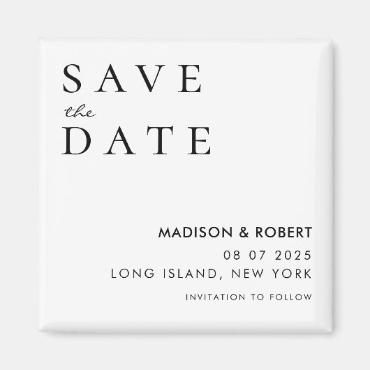 Eenvoudig Moderne Weddenschap Sparen de Datum Magneet (Voorkant)