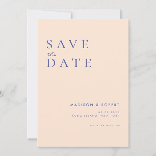 Eenvoudig Moderne Weddenschap Sparen de Datum Save The Date (Voorkant)
