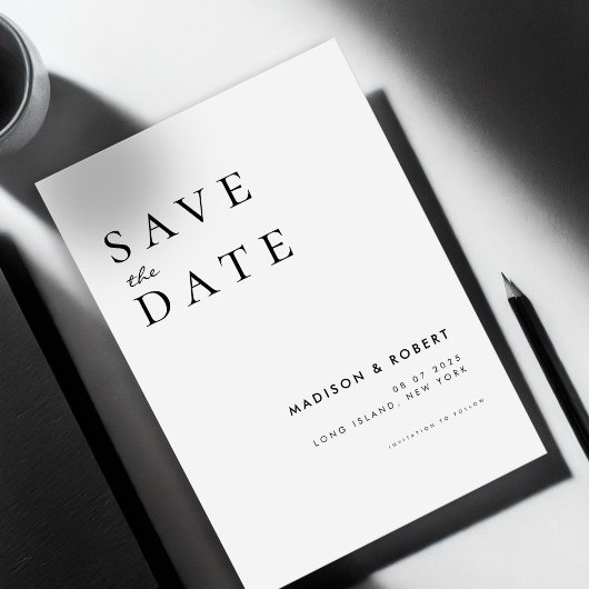 Eenvoudig Moderne Weddenschap Sparen de Datum Save The Date