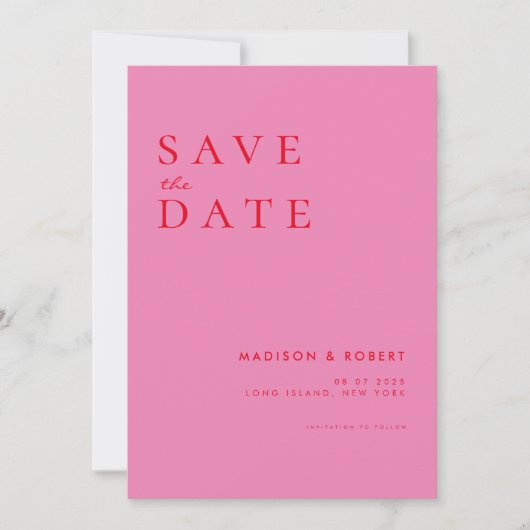Eenvoudig Moderne Weddenschap Sparen de Datum Save The Date (Voorkant)
