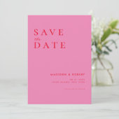 Eenvoudig Moderne Weddenschap Sparen de Datum Save The Date (Staand voorkant)