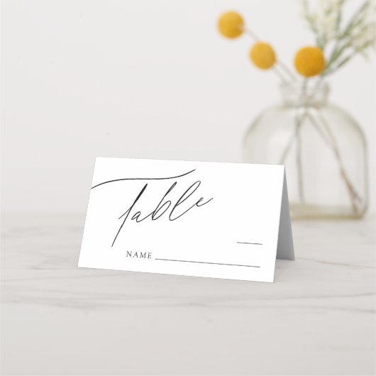 Eenvoudig moderner minimalistisch bruiloft plaatskaartje (Voorkant)