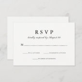 Eenvoudig Modieuze de | Zwart-witte Reactie van RSVP Kaartje (Voorkant / Achterkant)
