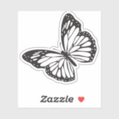 Eenvoudig Monarch Vlinder silhouet Sticker (Vel)