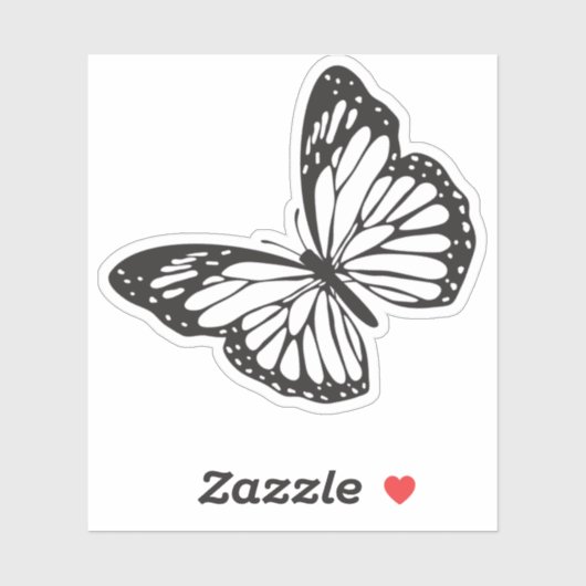 Eenvoudig Monarch Vlinder silhouet Sticker (Vel)