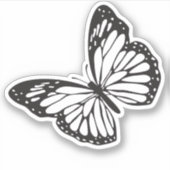 Eenvoudig Monarch Vlinder silhouet Sticker (Voorkant)