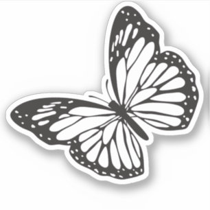 Eenvoudig Monarch Vlinder silhouet Sticker