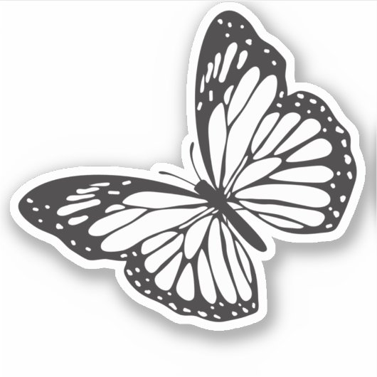 Eenvoudig Monarch Vlinder silhouet Sticker (Voorkant)