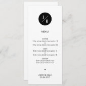 Eenvoudig monochrome cirkel trouwmenu menu (Voorkant / Achterkant)